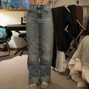 zara high waisted straight jeans